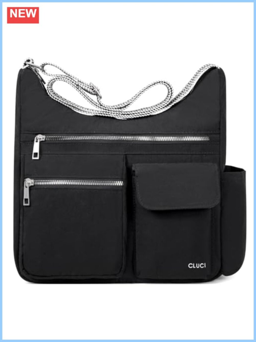 Anti Theft Crossbody Bag Water Resistant Oxford Cloth Travel Handbag